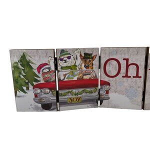 Ganz Christmas Joyride Accordion Folding Decorative Panel With Cats & Dogs